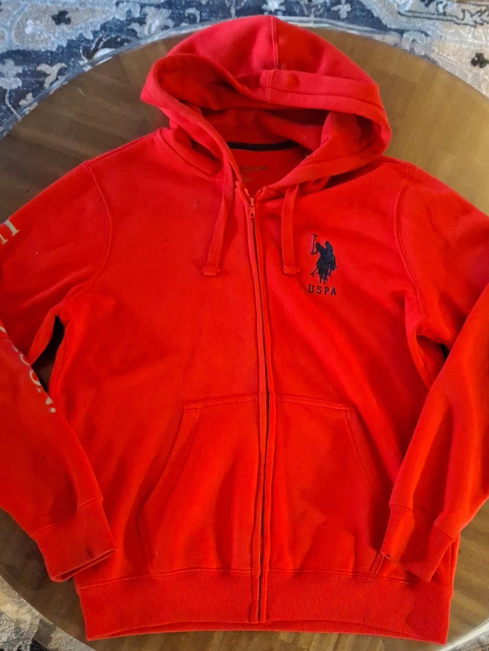 U.S. POLO ASSN Red Full-Zip Hoodie